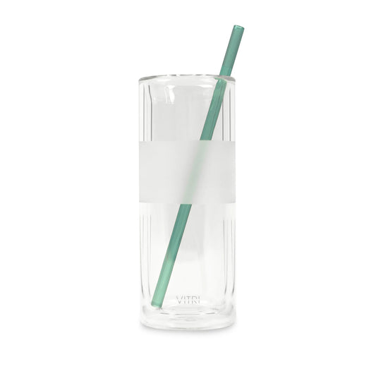 Aqua Glass Straws 2 Pack