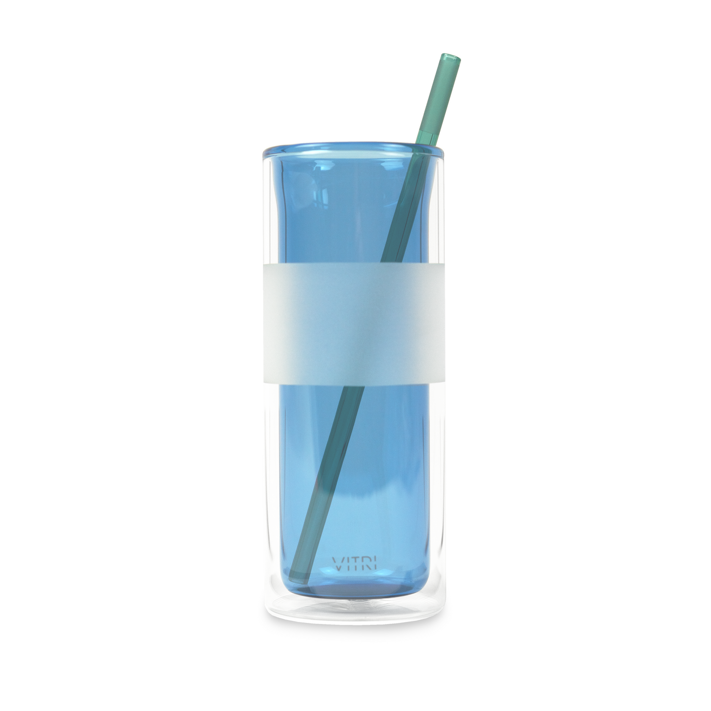 Aqua Glass Straws 2 Pack