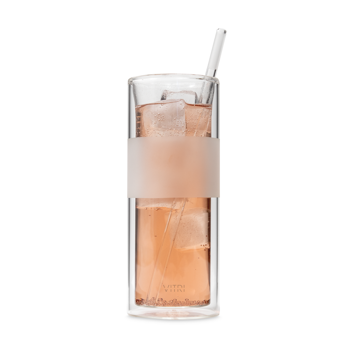 12oz Glass & Straw, 2 Sets, Clear