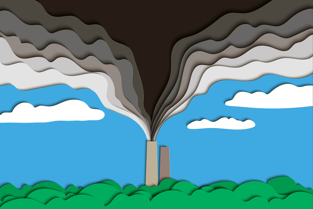 Littorary - Artistic image of smoke stack releasing air pollution