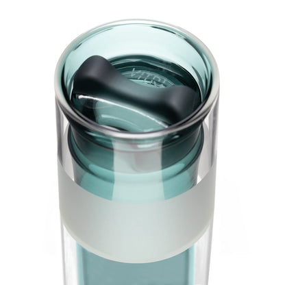 All-Glass Lidded Tumbler, 10oz, Aqua