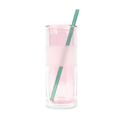 Aqua Glass Straws 2 Pack