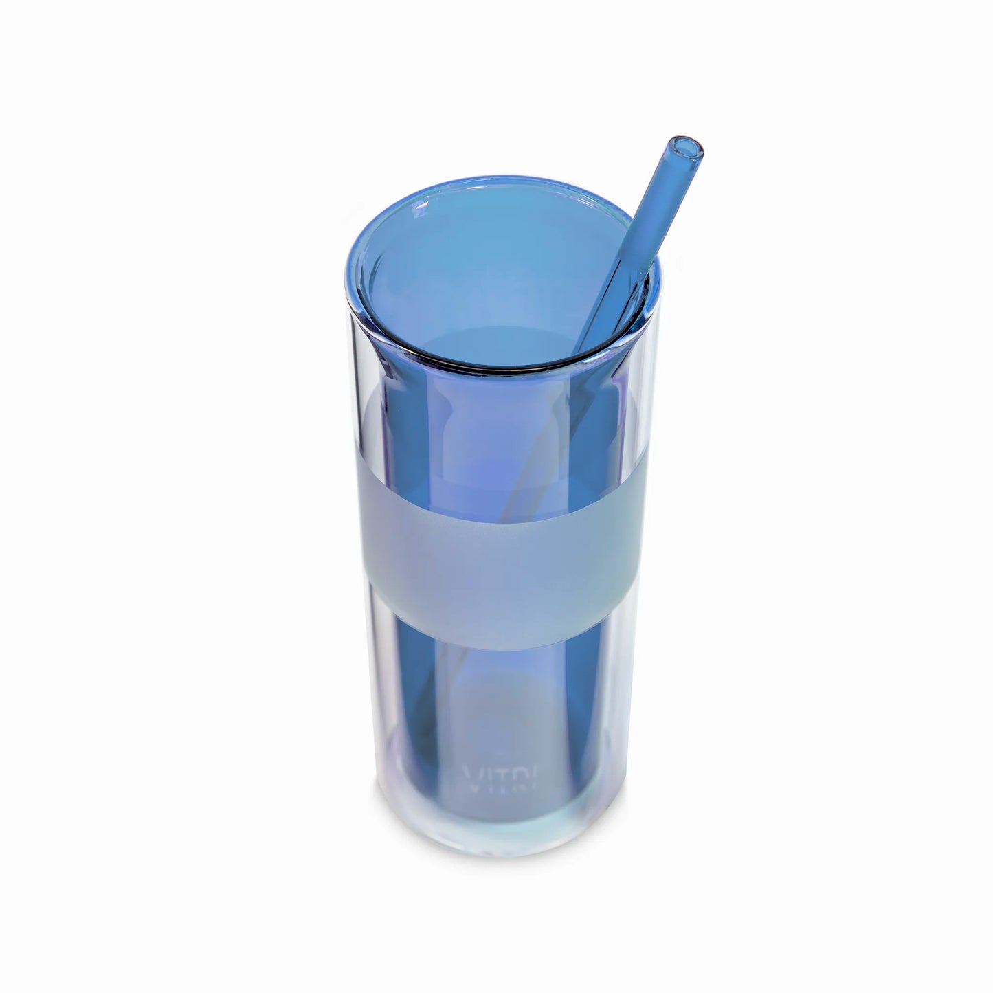12oz Glass & Straw, 2 Sets, Marine