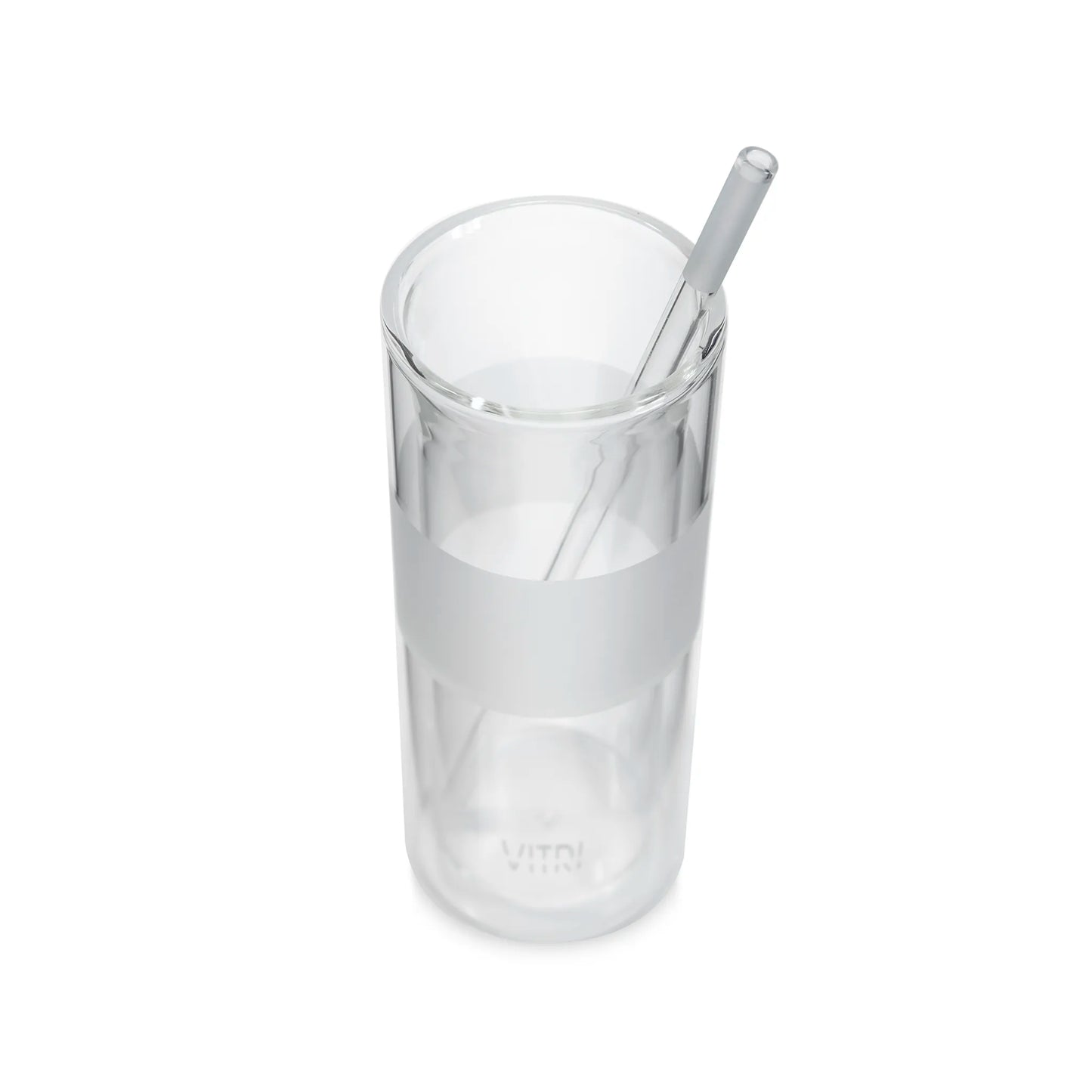 12oz Glass & Straw, 2 Sets, Clear