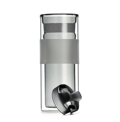 All-Glass Lidded Tumbler, 10oz, Graphite