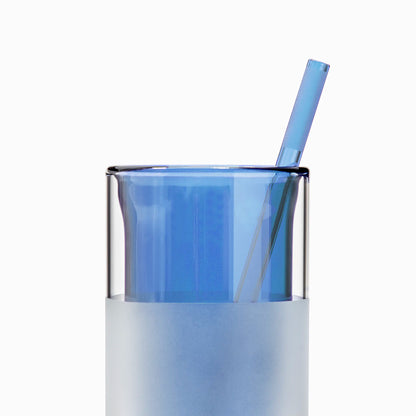 12oz Glass & Straw, 2 Sets, Marine