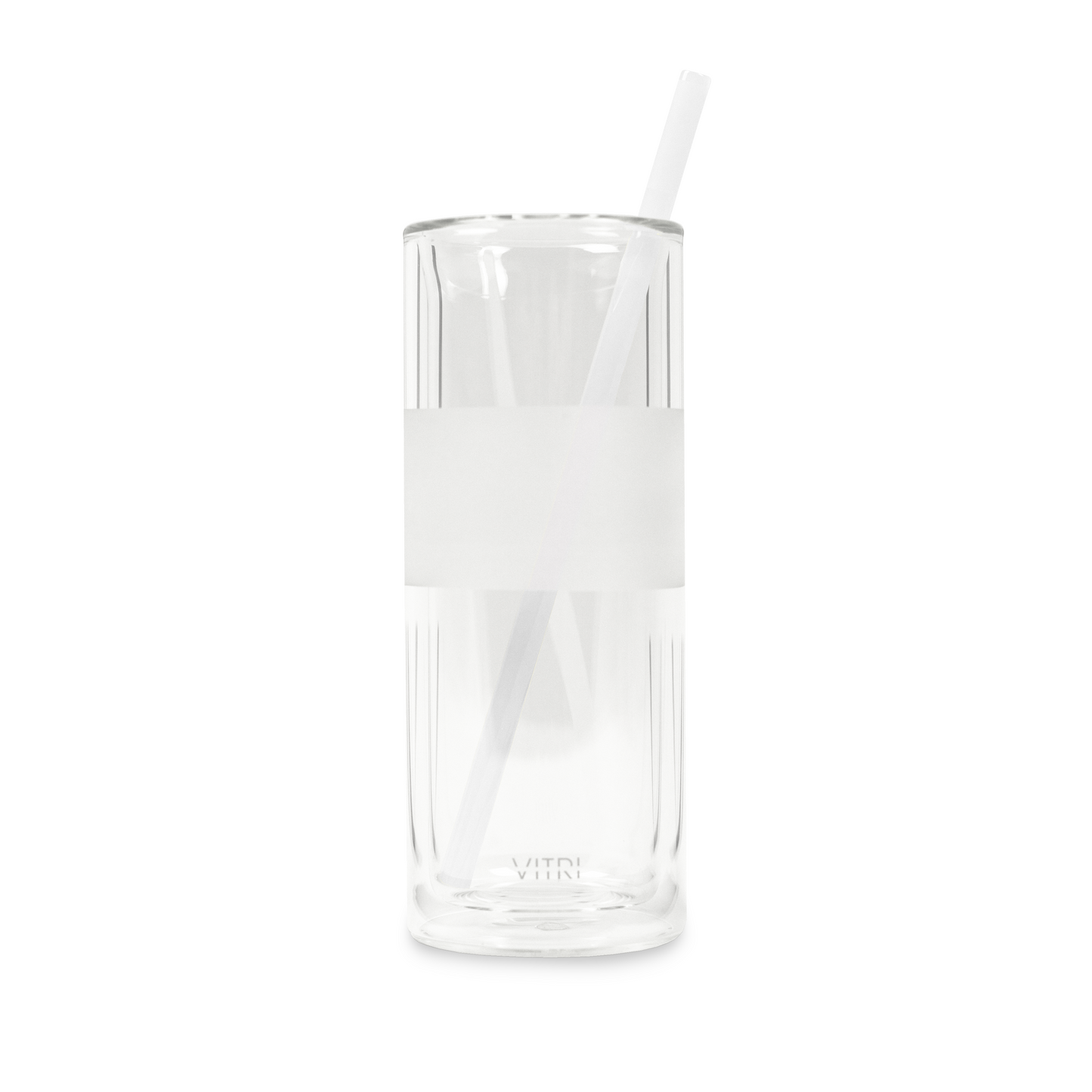 White Glass Straws 2 Pack
